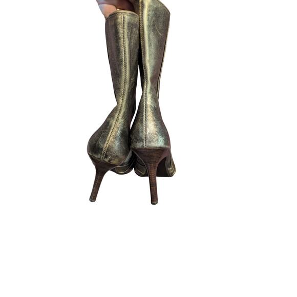Vintage Y2K  Steve Madden Gold Dynasti Boots Size 8.5 - Picture 4 of 6